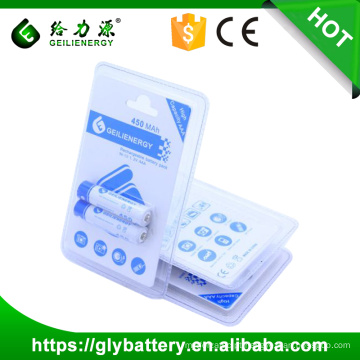 GLE-450 NICD AAA Bateria Recarregável 450mAh 1.2V